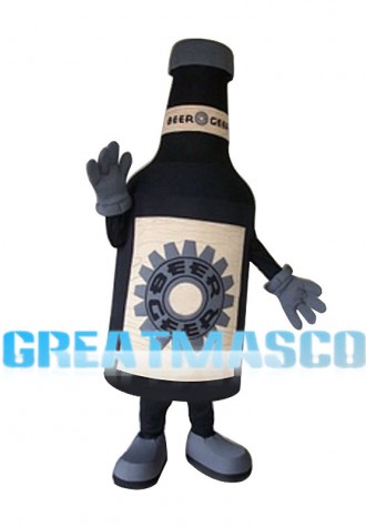 Cartoon Black Beer Bottle Mascot Costume