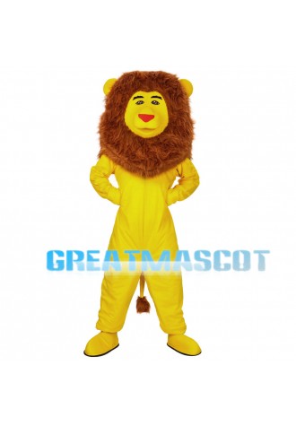 Yellow Lion With Bushy Mane Mascot Costume