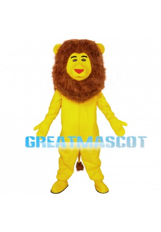 Yellow Lion With Bushy Mane Mascot Costume