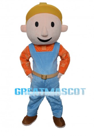 Wearing Blue Rompers Little Boy Mascot Costume