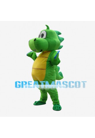 Green Dargon With Yellow Belly Mascot Costume