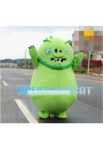 Fat Green Pig Mascot Costume