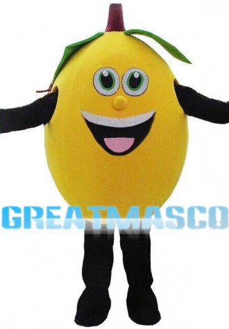 Fresh Lemon With Green Leaves Mascot Costume