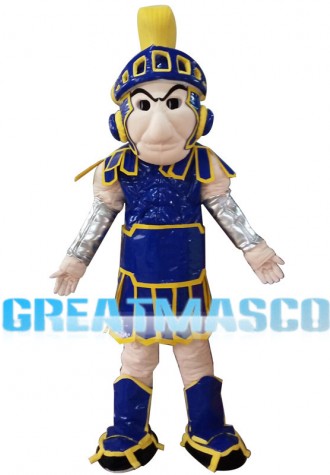 Fearless Soldier With Armor Mascot Costume