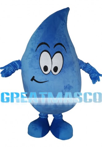 Big Eyes Blue Water Drop Mascot Costume