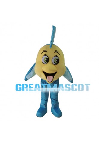 Yellow & Light Blue Flounder Mascot Costume
