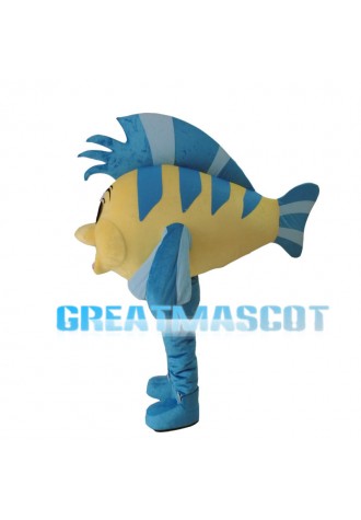 Yellow & Light Blue Flounder Mascot Costume