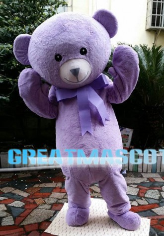 Purple Lavender Bear Mascot Costume