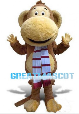 Big Mouth Monkey With Scarf Mascot Costume