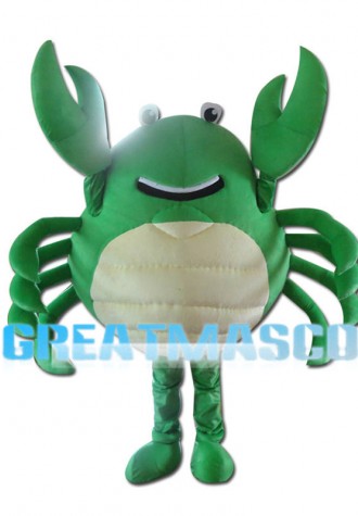 Likable Green Crab Mascot Costume