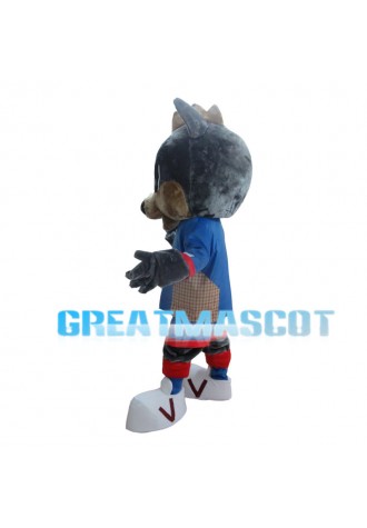 Grey Squirrel With Blue Sports Set Mascot Costume