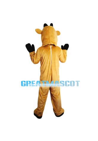 Clever Light Brown & White Fawn Mascot Costume