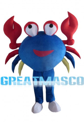 Blue Crab With Red Tongs Mascot Costume