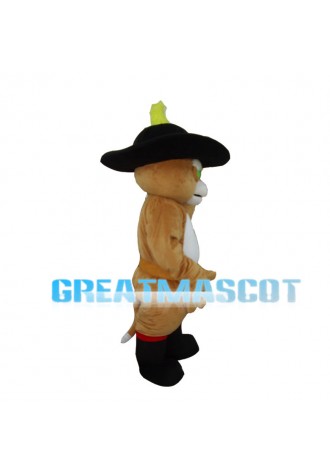 Green Eyes Cat With Boots Mascot Costume