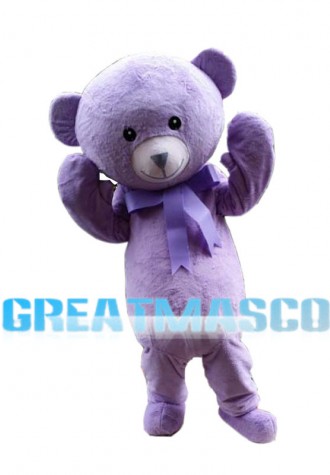 Light Purple Lavender Bear Mascot Costume