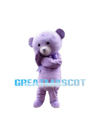 Light Purple Lavender Bear Mascot Costume