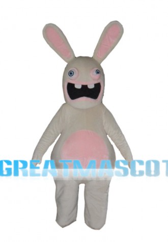 Raving Rabbids With Buck Tooth Mascot Costume