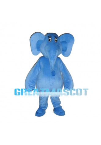 Adult Cartoon Blue Elephant Mascot Costume