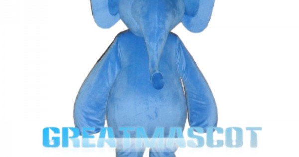 Adult Cartoon Blue Elephant Mascot Costume