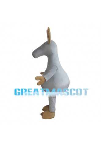 White Reindeer With Brown Antlers Mascot Costume