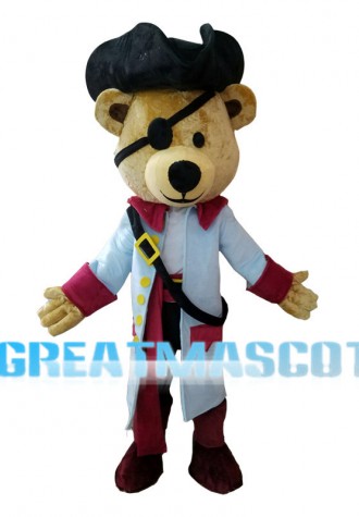 Pirate Captain Bear Mascot Costume