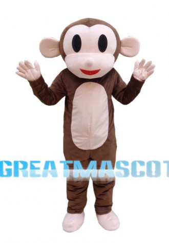 Cartoon Brown Monkey Mascot Costume