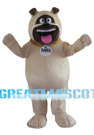 Big Mouth Khaki Dog Mascot Costume