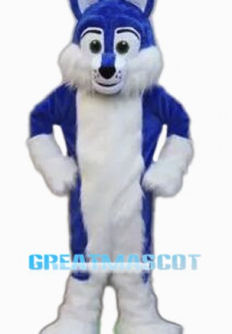 Royal Blue Husky Dog Plush Mascot Costume