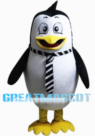 Cartoon Penguin Mascot Costume With A Tie