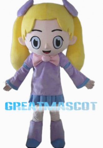 Sweet Girl In Purple Suit Mascot Costume