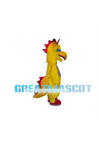 Yellow Big Mouth Dinosaur Mascot Adult Costume