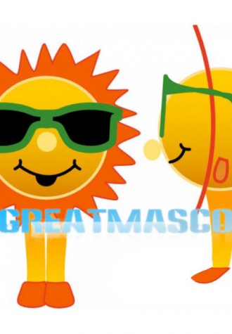 Cartoon Sun With Sunglasses Lightweight Mascot Adult Costume
