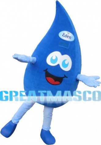 Dark Blue Water Drop Lightweight Mascot Adult Costume 