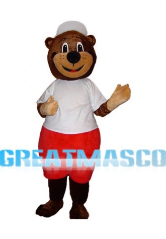 Sport Brown Bear Mascot Adult Costume