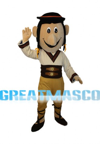 Man Dressed In Traditional Desert Dress Mascot Costume