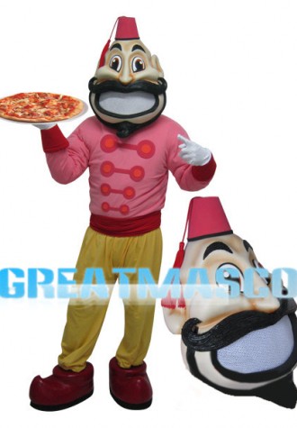 Pizza Waiter Mascot Costume 