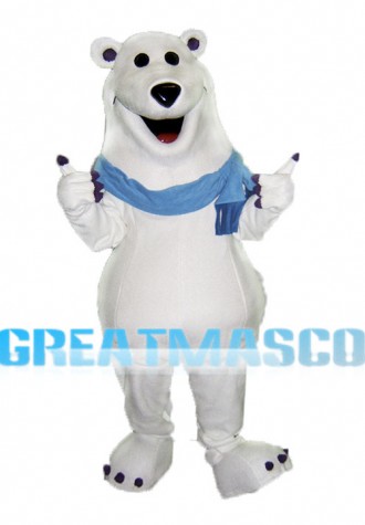 Friendly Big White Bear Lightweight Mascot Adult Costume 
