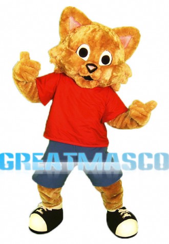 Sport Brown Cat Mascot Costume