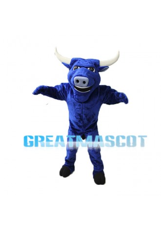Power Blue Bull Mascot Adult Costume 