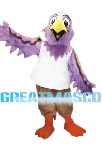 Purple Hawk Mascot Adult Costume