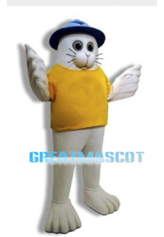 White Seal Sports School Mascot Adult Costume