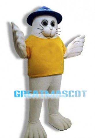 White Seal Sports School Mascot Adult Costume