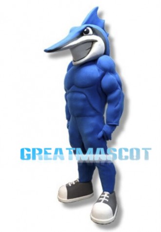 Power Blue Marlin Mascot Costume