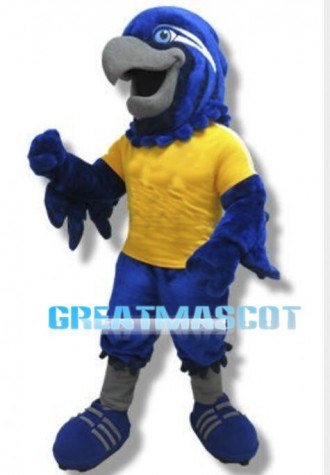 Soccer Blue Hawk Mascot Costume