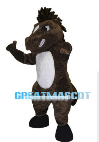 Fierce Brown Mustang Horse Mascot Adult Costume