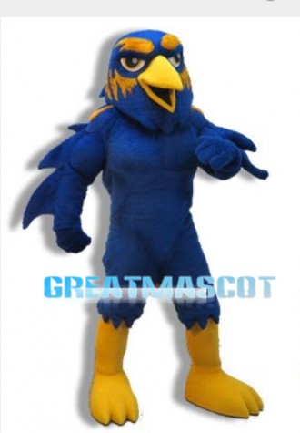 Power Blue Raven Mascot Adult Costume
