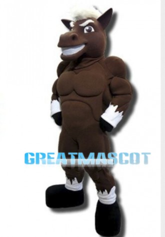 Power Brown Mustang Animal Mascot Costume