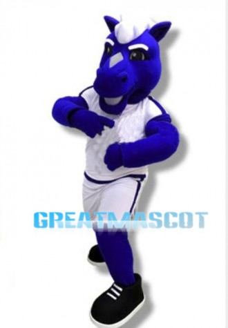 University Blue Power Horse Mascot Costume 