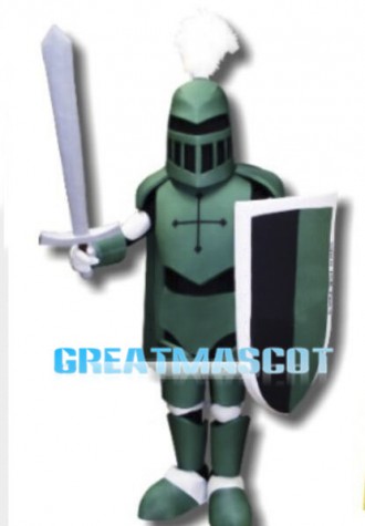 Green Cavalier Mascot Costume 