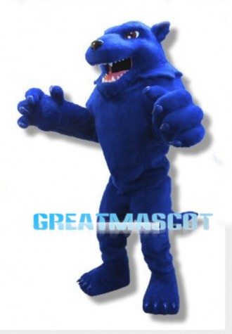 Fierce Power Blue Wolf Mascot Costume